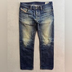 Diesel Larkee Jeans 33x32 Men's Regular Fit Straight Leg Denim Blue Wash Heavy